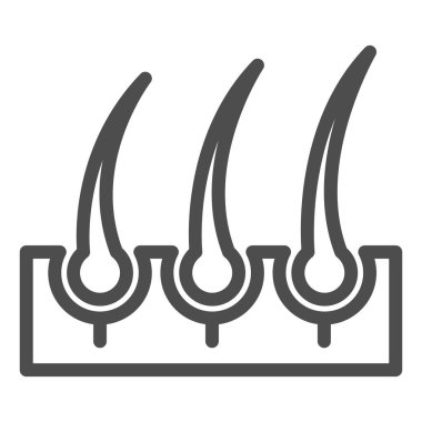 Tüylü saç çizgisi ikonu. Beyaz renkte traş vektörü çizimi. Saç ve deri tasarımı, web ve uygulama için tasarlanmış. Eps 10.