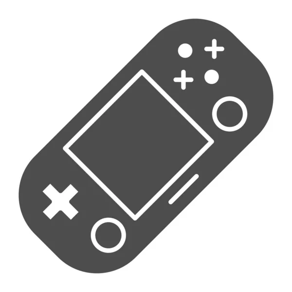 Handhållen spelkonsol solid ikon. Portable spel pad vektor illustration isolerad på vitt. Spel glyf stil design, utformad för webb och app. Eps 10. — Stock vektor