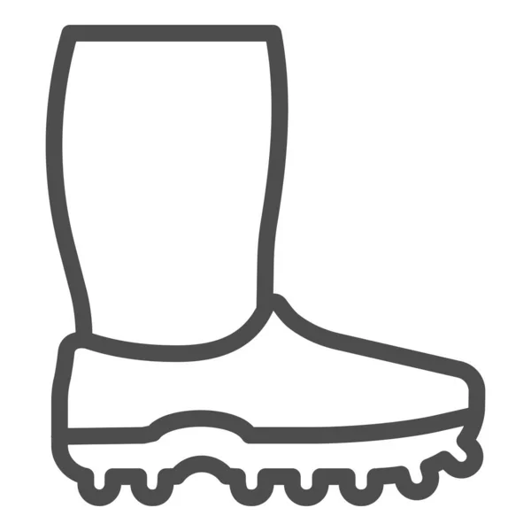 Rubber boots line icon. Footwear vector illustration isolated on white. Watertights outline style design, designed for web and app. Eps 10. — Stock Vector