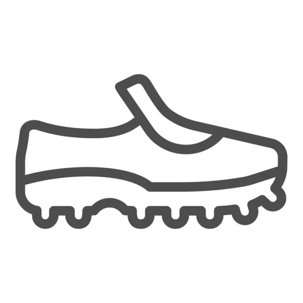 Foci cipő vonal ikon. Sport cipő vektor illusztráció elszigetelt fehér. Labdarúgás lábbeli vázlatos stílus design, tervezett web és app. 10. rész. — Stock Vector