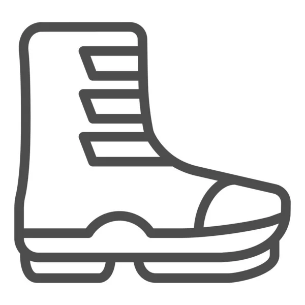 Ski boot line icon. Boots on buckle vector illustration isolated on white. Footwear outline style design, designed for web and app. Eps 10. — Stock Vector