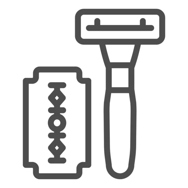 Icono de línea de afeitar de seguridad. Ilustración vectorial de afeitadora aislada en blanco. Diseño de estilo de contorno de hoja, diseñado para web y aplicación. Eps 10 . — Vector de stock
