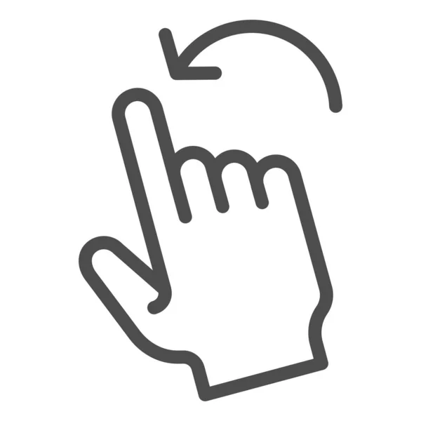 Flick icona della linea del gesto sinistro. Scorri verso sinistra illustrazione vettoriale isolata su bianco. Fare clic sul design dello stile di contorno, progettato per il web e app. Eps 10 . — Vettoriale Stock