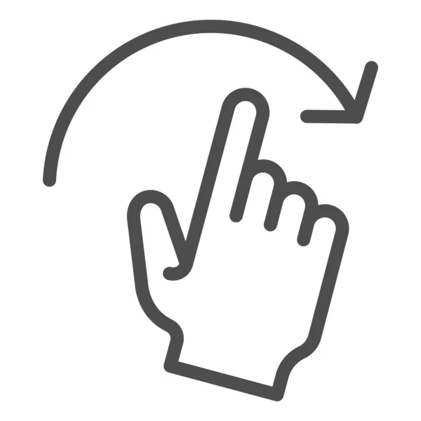 Desliza el dedo al icono de la línea derecha. Ilustración de vector derecho Flick aislado en blanco. Diseño de estilo de contorno de gesto de mano, diseñado para web y aplicación. Eps 10 . — Vector de stock