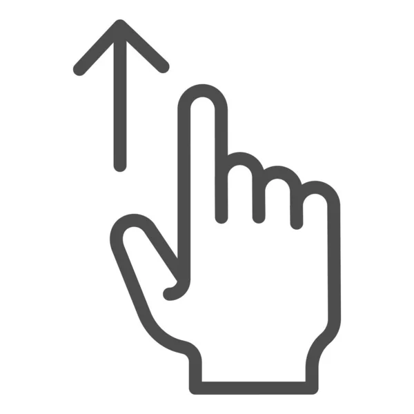 Wischen Sie das Zeilensymbol nach oben. Touchscreen-Gesten Vektorillustration isoliert auf weiß. Scrollende Gesten umreißen das Stildesign, das für Web und App entwickelt wurde. Eps 10. — Stockvektor