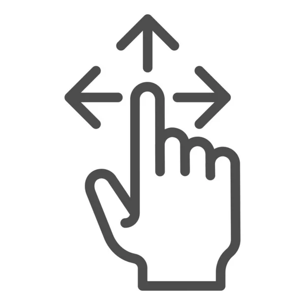 Gratis drag line pictogram. Overdracht met touch vector illustratie geïsoleerd op wit. Klik op outline style design, ontworpen voor web en app. Eps 10. — Stockvector