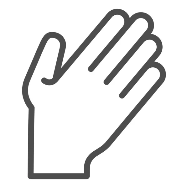 Passare il dito sull'icona della linea destra. Illustrazione vettoriale destra Flick isolata su bianco. Mostrando mano disegno stile contorno, progettato per il web e app. Eps 10 . — Vettoriale Stock