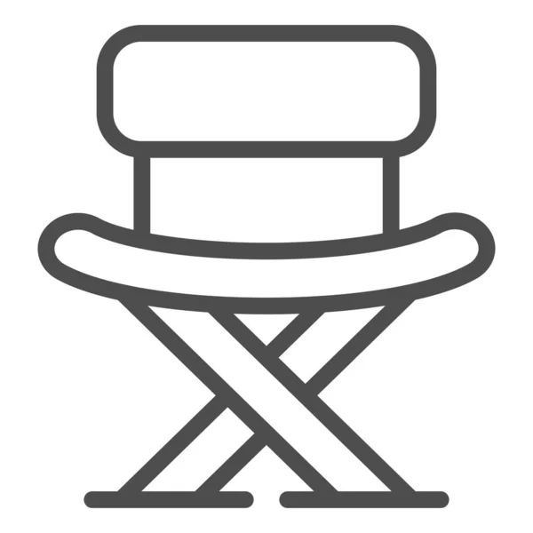 Icono de línea silla de pesca. Silla plegable ilustración vectorial aislada en blanco. Diseño de estilo de perfil de asiento de campamento, diseñado para web y aplicación. Eps 10 . — Archivo Imágenes Vectoriales