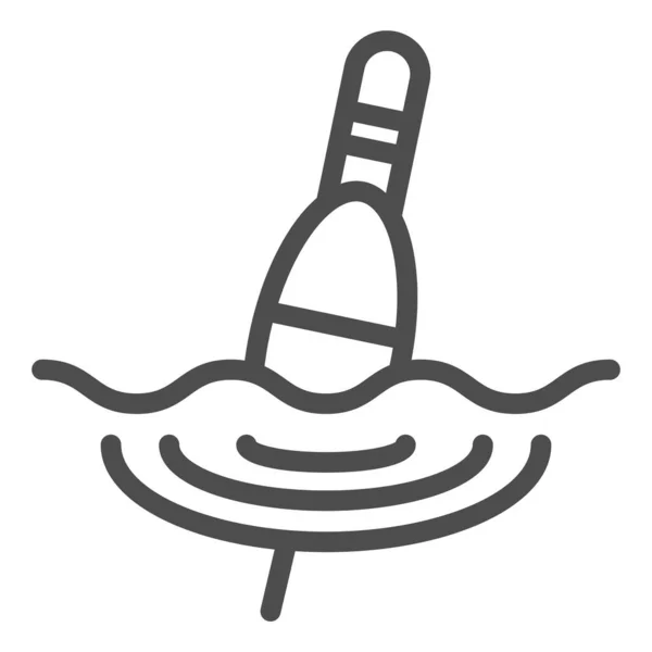 Icono de flotador de pesca. Ilustración vectorial Bobber aislada en blanco. Abordar el diseño de estilo de esquema, diseñado para la web y la aplicación. Eps 10 . — Vector de stock