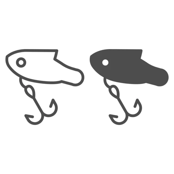 Рыба с линией крючка и иконкой. Векторная иллюстрация рыболовного крючка изолирована на белом. Угловой дизайн набросков, разработанный для веб и приложения. Eps 10 . — стоковый вектор