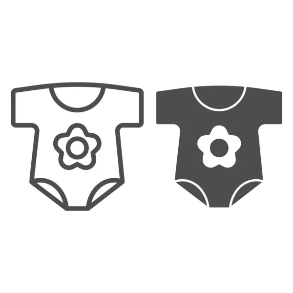 Linea Baby suit e icona glyph. Illustrazione vettoriale dei vestiti appena nati isolata sul bianco. Baby dress design stile contorno, progettato per il web e app. Eps 10 . — Vettoriale Stock