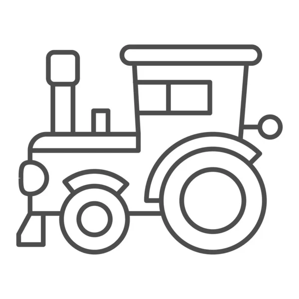 Icône de ligne mince tracteur, symbole de machines agricoles, signe vecteur agrimoteur sur fond blanc, icône de machine agricole dans le style de contour pour le concept mobile et la conception Web. Graphiques vectoriels . — Image vectorielle