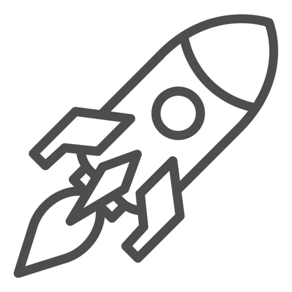 Raketenstart-Symbol. Start-up-Symbol, Umriss Stil Piktogramm auf weißem Hintergrund. Kampagnen-Startsignal für mobiles Konzept und Webdesign. Vektorgrafik. — Stockvektor