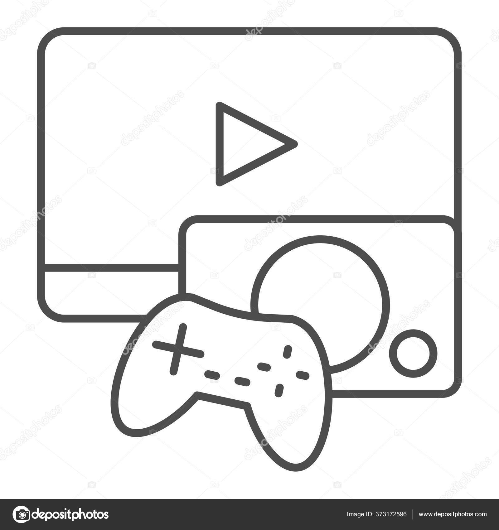 Ícone de esboço desenhado de mão do console de jogos. console