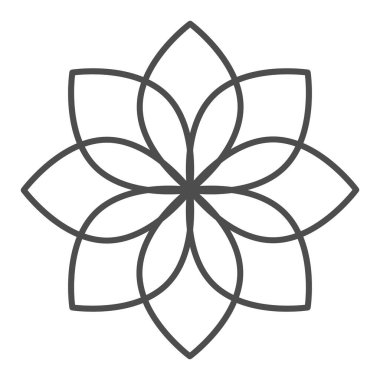 Lotus ince çizgi ikonu. Çiçek vektör illüstrasyonu beyaza izole edildi. Çiçek tasarımı, web ve uygulama için tasarlanmış. Eps 10.