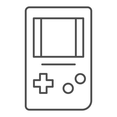 Tetris ince çizgi simgesi. Oyun konsolu vektör illüstrasyonu beyazda izole edildi. Oyun taslağı tasarımı, web ve uygulama için tasarlandı. Eps 10.