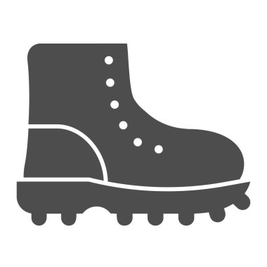 Yürüyüş botları sağlam ikon. Ayakkabı vektörü çizimi beyaza izole edilmiş. Askeri botlar kabartma tasarımı, web ve uygulama için tasarlanmış. Eps 10.