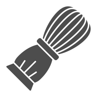 Tıraş fırçası simgesi. Tıraş vektörü çizimi beyaza izole edildi. Yüz fırçası kabartma tasarımı, web ve uygulama için tasarlanmış. Eps 10.