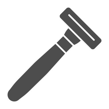 Tek kullanımlık jilet gibi sert bir ikon. Tıraş makinesi çizimi beyaza izole edilmiş. Shaver kabartma tasarımı, web ve uygulama için tasarlandı. Eps 10.
