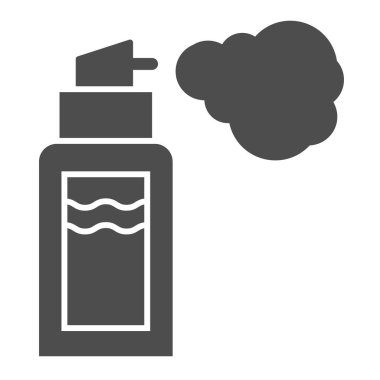 Deodorant katı ikonu. Sprey, beyaz üzerine izole edilmiş vektör illüstrasyonu. Aerosol şişe kabartma tasarımı, web ve uygulama için tasarlanmış. Eps 10.