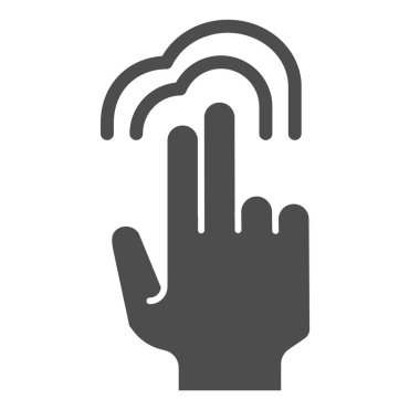 Çift tıklama simgesi. Beyaza çift vuruş vektör çizimi izole edildi. Web ve uygulama için tasarlanmış iki parmak glifli tasarım. Eps 10.