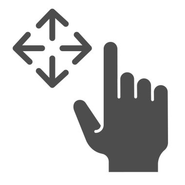 Serbest sürükleme katı simgesi. Kaydırma vektör illüstrasyonu beyaz üzerinde izole. Ağ ve uygulama için tasarlanmış jest tasarımı hareketlendir. Eps 10.