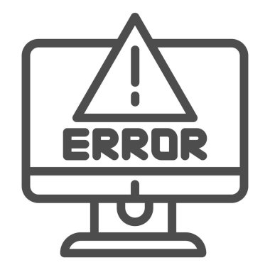 Bilgisayar satırı simgesi uyarısı. Bilgisayar hatası vektör illüstrasyonu beyazda izole edildi. Sistem hatası tasarımı, web ve uygulama için tasarlandı. Eps 10.