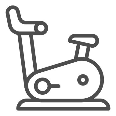 Bisiklet çizgisi simgesini çalıştır. Jimnastik bisikleti çizimi beyaza izole edilmiş. Fitness tasarımı, web ve uygulama için tasarlandı. Eps 10.