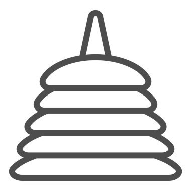 Piramit oyuncak çizgisi simgesi. Çocuklar oyuncak vektör illüstrasyonunu beyaza izole etti. Bebek bloğu tasarımı, web ve uygulama için tasarlandı. Eps 10.