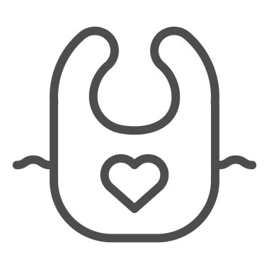 Bebek önlüğü çizgisi simgesi. Bib vektör illüstrasyonu beyaza izole edildi. Bebek kıyafetleri tasarımı, web ve uygulama için tasarlanmış. Eps 10.