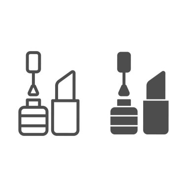 Ruj, fırça izi ve sembol. Kozmetik imzası vektör illüstrasyonunu beyaza izole etti. Güzellik salonu tasarımı, web ve uygulama için tasarlanmış. Eps 10.