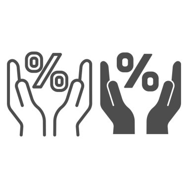 El çizgisi ve sembol üzerindeki yüzde işareti. Yüzde vektör illüstrasyonu beyaza izole edildi. İndirimli tasarım, web ve uygulama için tasarlanmış. Eps 10.