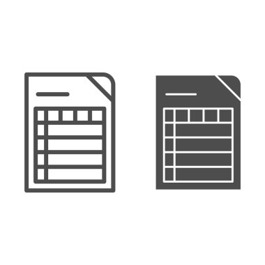 Liste satırı ve sembol. Beyaz üzerine izole edilmiş belge vektör illüstrasyonu. Kağıt taslağı tasarımı, web ve uygulama için tasarlandı. Eps 10.