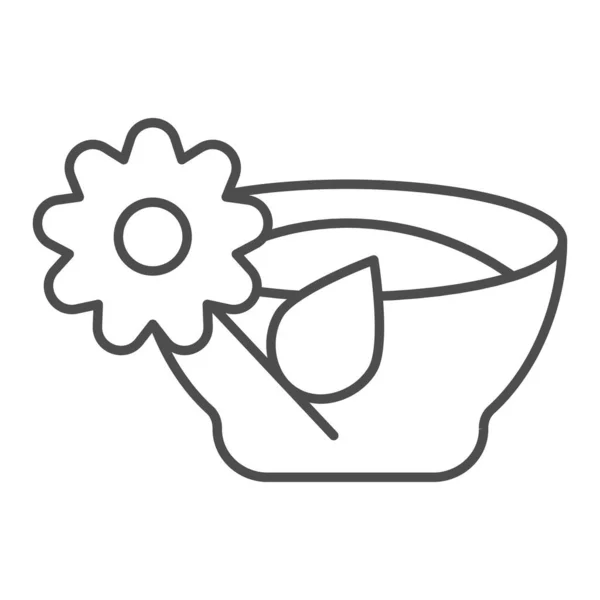 Thé de fleur ligne mince icône. Illustration vectorielle de boisson isolée sur blanc. Conception de style à base de tisanes, conçu pour le web et l'application. Eps 10 . — Image vectorielle