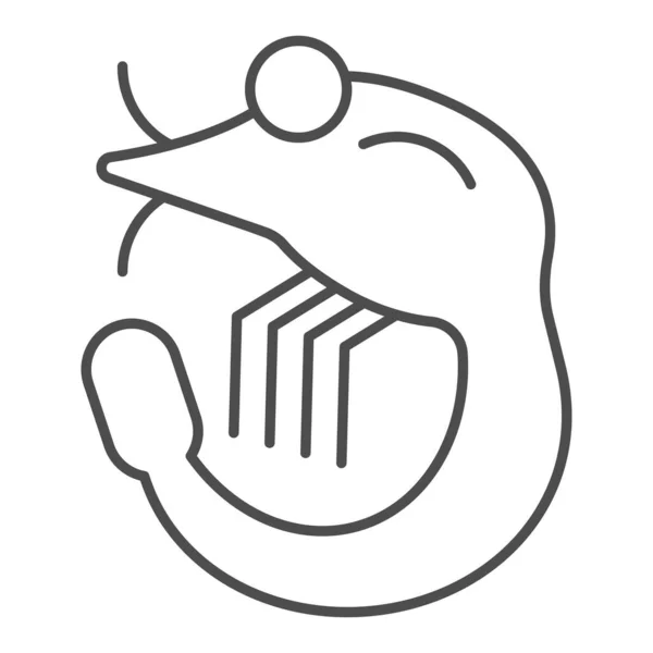 Icône de ligne mince crevettes. Illustration vectorielle de fruits de mer isolée sur blanc. Design de style de contour animal, conçu pour le web et l'application. Eps 10 . — Image vectorielle