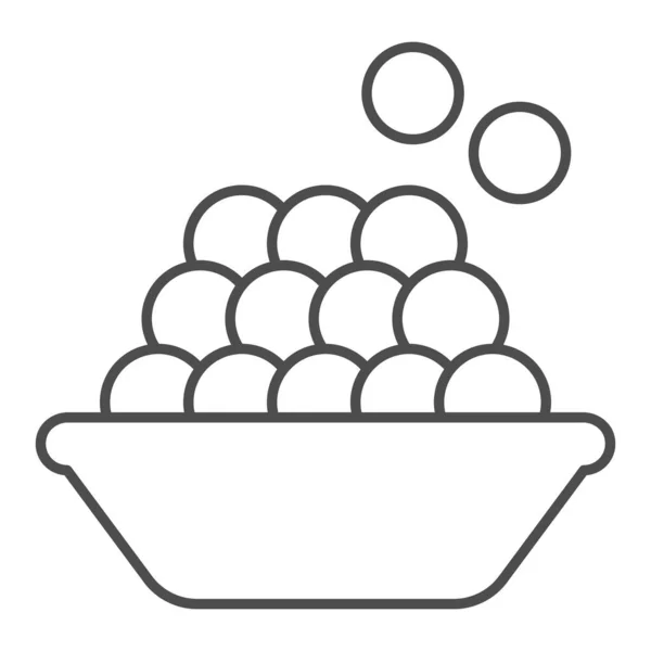 Icône de ligne mince caviar rouge. Illustration vectorielle du caviar noir de mer isolée sur blanc. Conception de style de contour de fruits de mer, conçu pour le web et l'application. Eps 10 . — Image vectorielle
