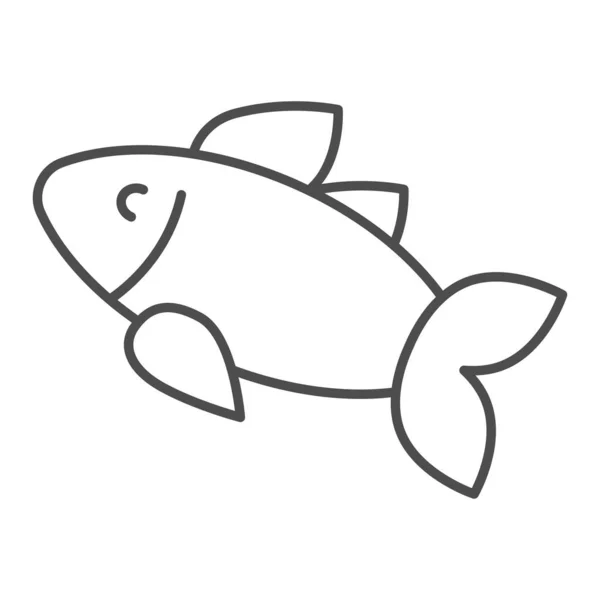 Icono de línea fina de pescado. Ilustración de vectores alimentarios aislados en blanco. Diseño de estilo de bosquejo de mariscos, diseñado para web y aplicación. Eps 10 . — Vector de stock