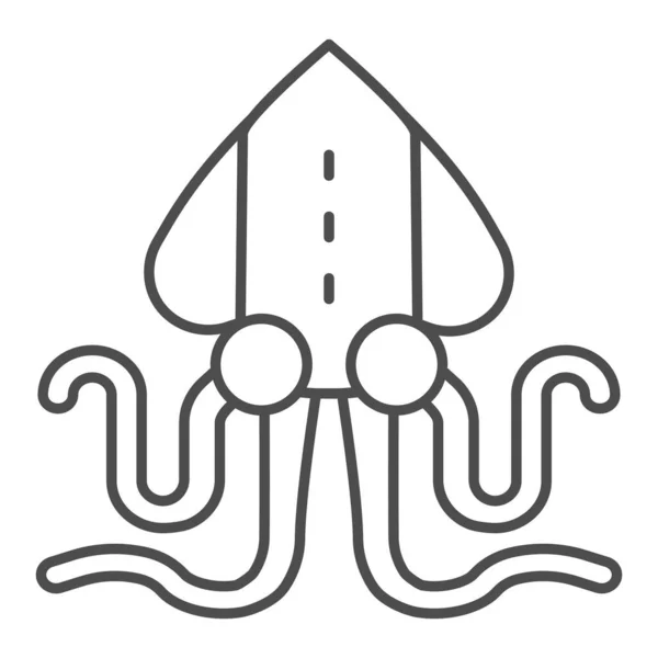 Значок тонкой линии осьминога. Векторная иллюстрация подводных животных изолирована на белом. Стиль Seafood очерчен дизайном, предназначенным для веб и приложений. Eps 10 . — стоковый вектор