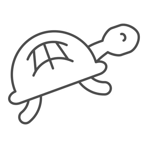Ikon garis tipis kura-kura. Ilustrasi vektor hewan diisolasi pada warna putih. Desain gaya kura-kura, dirancang untuk web dan aplikasi. Eps 10. - Stok Vektor