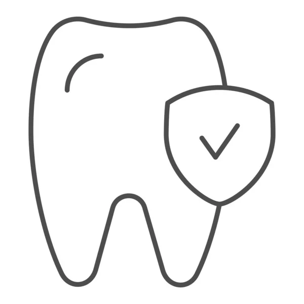 Dent vérifier mince icône de ligne. Illustration vectorielle dentaire saine isolée sur blanc. Conception de style de contour de soins dentaires, conçu pour le web et l'application. Eps 10 . — Image vectorielle