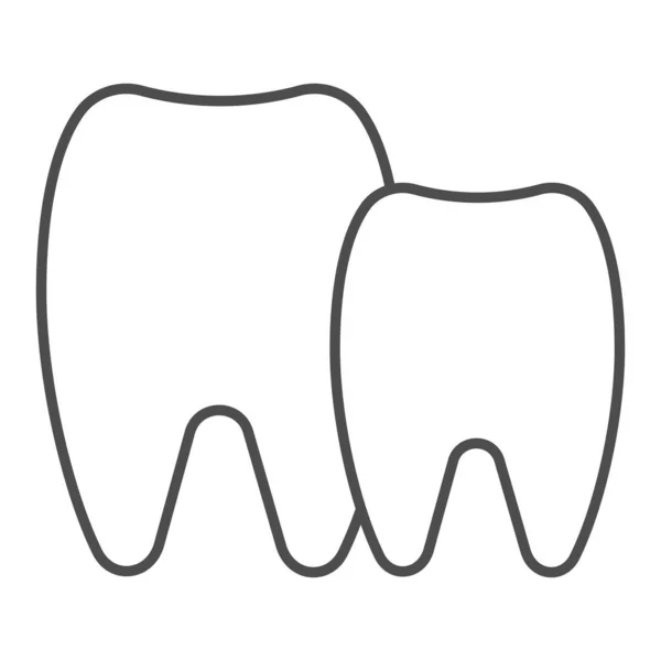 Значок тонкой линии зубов. Стоматологическая векторная иллюстрация изолирована на белом. Дизайн по уходу за зубами, разработанный для веб и приложения. Eps 10 . — стоковый вектор