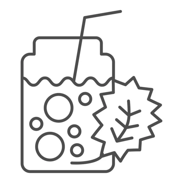 Cóctel de desintoxicación icono de línea delgada. Ilustración de vectores de bebidas frescas aisladas en blanco. Diseño de estilo de esquema de bebida saludable, diseñado para la web y la aplicación. Eps 10 . — Vector de stock