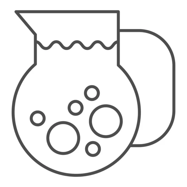 Pot de limonade fine icône de ligne. Illustration vectorielle de boissons fraîches isolée sur blanc. Juice jug design de style contour, conçu pour le web et l'application. Eps 10 . — Image vectorielle