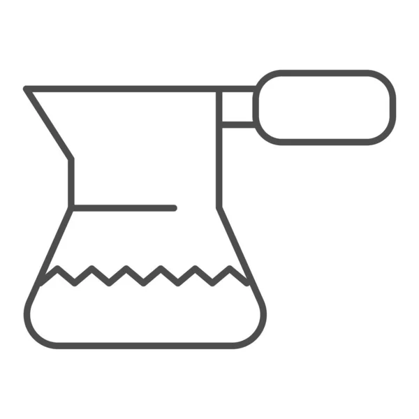 Türkische Kaffeekanne dünne Linie Ikone. Cezve für Kaffee Vektor Illustration isoliert auf weiß. Drink skizzieren Stil-Design, entworfen für Web und App. Eps 10. — Stockvektor