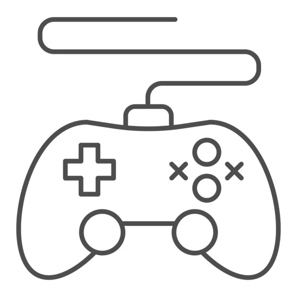 Spelkontroll tunn linje ikon. Joystick vektor illustration isolerad på vitt. Konsol skissera stil design, utformad för webb och app. Eps 10. — Stock vektor