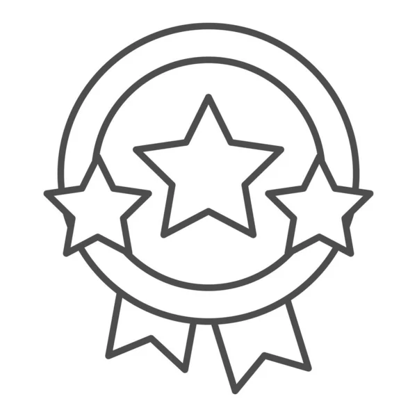 Icono estrella de la línea delgada. Ilustración del vector de recompensa aislada en blanco. Diseño de estilo de contorno de medalla, diseñado para web y aplicación. Eps 10 . — Archivo Imágenes Vectoriales