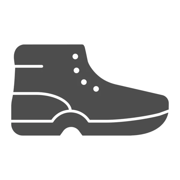 Stiefel solide Symbol. Sportschuhe Vektor Illustration isoliert auf weiß. Design für Bergschuhe im Glyphen-Stil, entworfen für Web und App. Eps 10. — Stockvektor