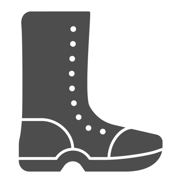 고 부츠 단단 한 아이콘. 고무 신발 벡터 일러스트는 흰색에서 분리 된다. 신발 글 리프 스타일 디자인은 웹 과 앱을 위해 설계되었다. Eps 10. — 스톡 벡터