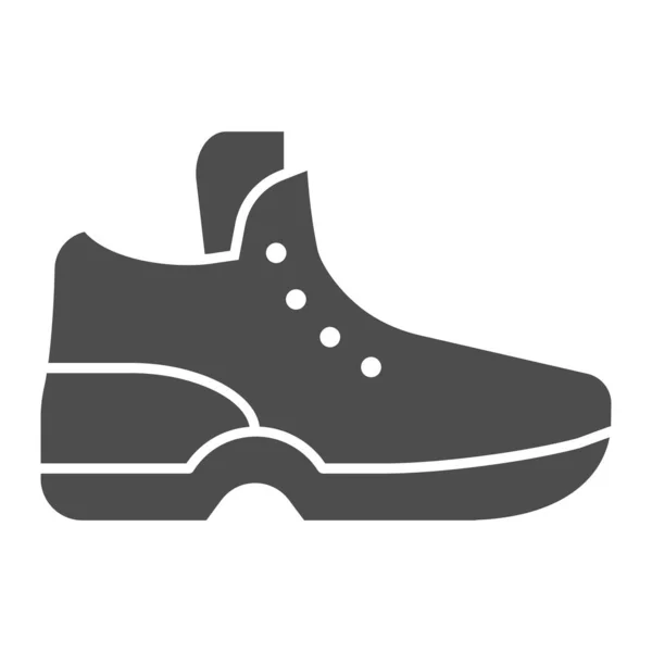 Cipő tömör ikon. Sport cipő vektor illusztráció elszigetelt fehér. Lábbeli glyph stílusú design, web és app. 10. rész. — Stock Vector