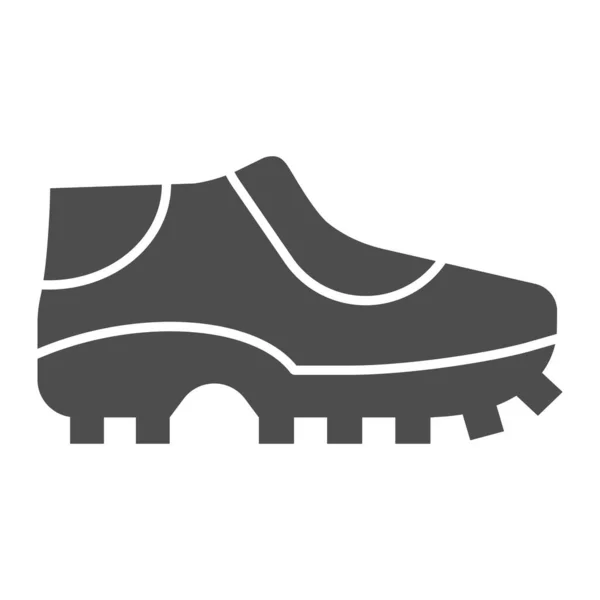 Fußballschuhe feste Ikone. Fußballschuhe Vektor Illustration isoliert auf weiß. Design für Sportschuhe im Glyphen-Stil, entworfen für Web und App. Eps 10. — Stockvektor